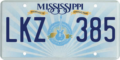 MS license plate LKZ385