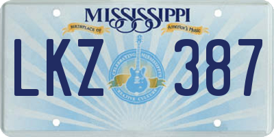 MS license plate LKZ387