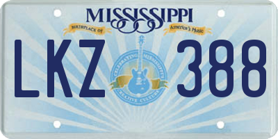 MS license plate LKZ388