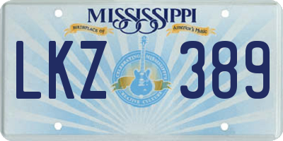 MS license plate LKZ389