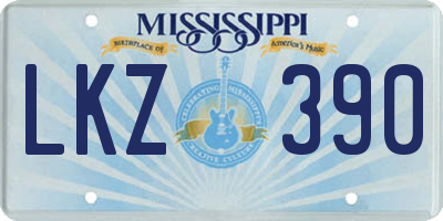MS license plate LKZ390
