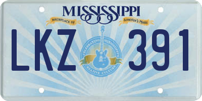 MS license plate LKZ391