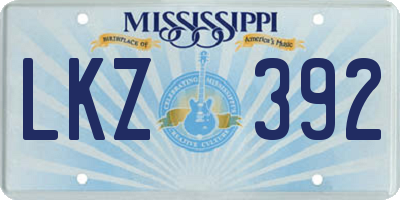MS license plate LKZ392