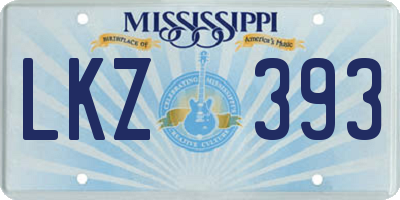 MS license plate LKZ393