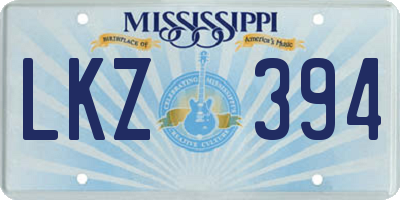MS license plate LKZ394