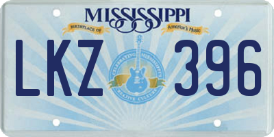 MS license plate LKZ396