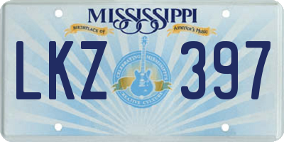 MS license plate LKZ397
