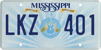 MS license plate LKZ401