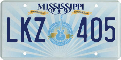 MS license plate LKZ405