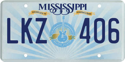 MS license plate LKZ406