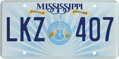 MS license plate LKZ407