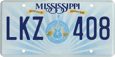 MS license plate LKZ408