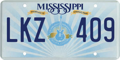 MS license plate LKZ409