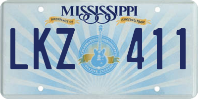 MS license plate LKZ411