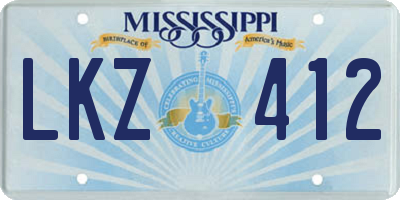 MS license plate LKZ412