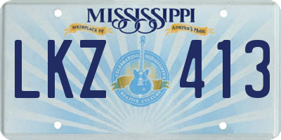 MS license plate LKZ413