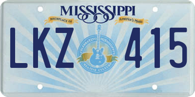 MS license plate LKZ415