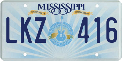 MS license plate LKZ416