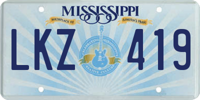 MS license plate LKZ419