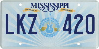MS license plate LKZ420