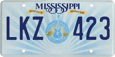 MS license plate LKZ423