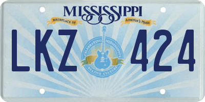 MS license plate LKZ424