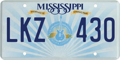 MS license plate LKZ430