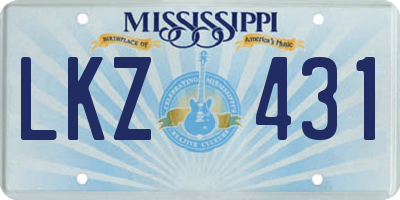 MS license plate LKZ431