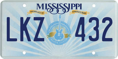 MS license plate LKZ432