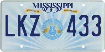 MS license plate LKZ433