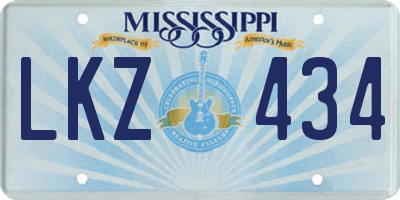 MS license plate LKZ434