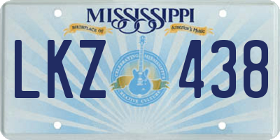 MS license plate LKZ438