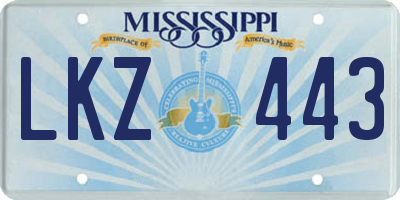 MS license plate LKZ443