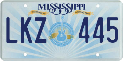 MS license plate LKZ445