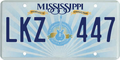 MS license plate LKZ447