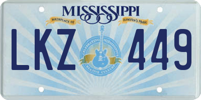 MS license plate LKZ449