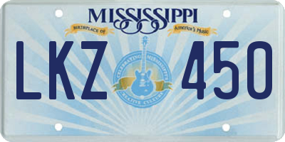 MS license plate LKZ450
