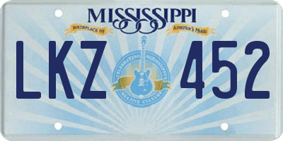 MS license plate LKZ452