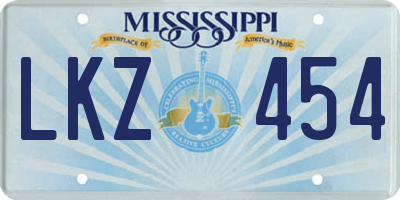MS license plate LKZ454
