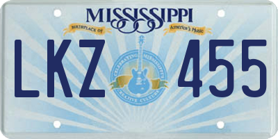 MS license plate LKZ455