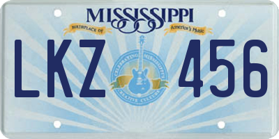 MS license plate LKZ456