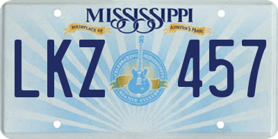 MS license plate LKZ457