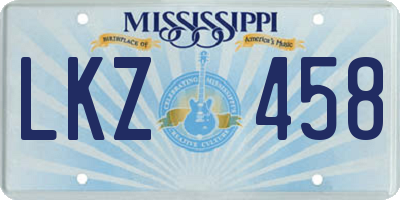 MS license plate LKZ458