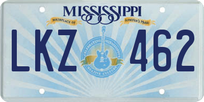 MS license plate LKZ462