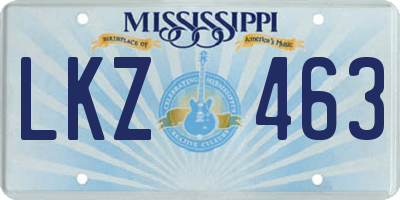 MS license plate LKZ463