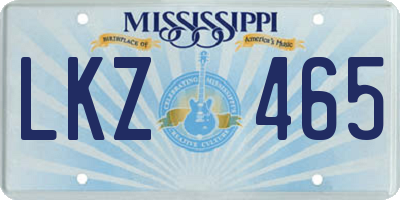 MS license plate LKZ465
