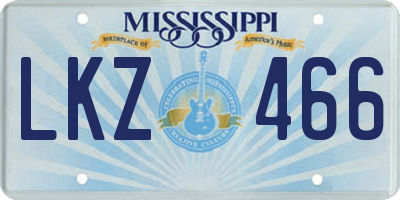 MS license plate LKZ466