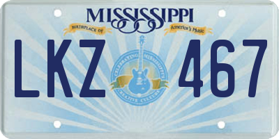 MS license plate LKZ467