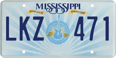 MS license plate LKZ471