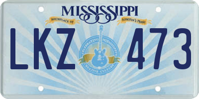 MS license plate LKZ473